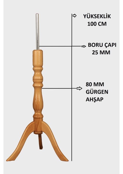 Vernik Cilalı Gürgen Ahşap Dekoratif Terzi Mankeni Ayağı fiyatları