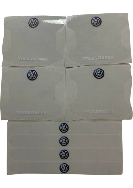 Volkswagen Marka Logolu Oto Kapı Kolu Çizik Önleyici Yapışkan 8'li Set