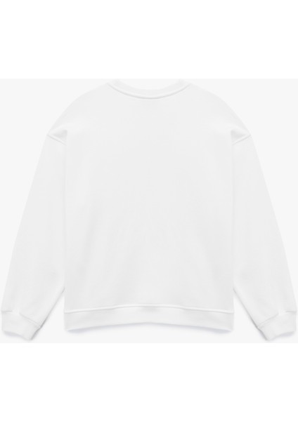 Stitch Lisanslı Bisiklet Yaka Baskılı Oversize Sweatshirt fiyatları