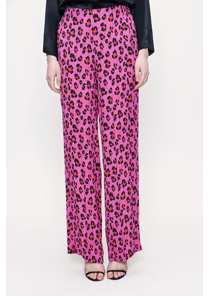 Pembe Beli Lastikli Bol Kesim Pantolon 41609