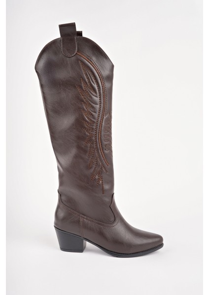 Rodeo Dikiş Detaylı Kalın Topuklu Kovboy Kadın Çizme modelleri