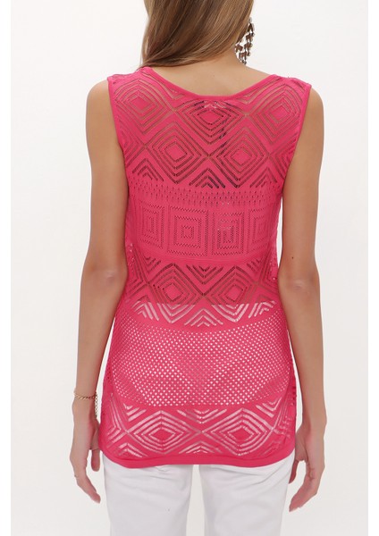 Mercan Delikli Örgü Kolsuz Trıko Bluz 28649 fırsatları