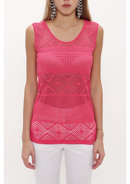 Mercan Delikli Örgü Kolsuz Trıko Bluz 28649 indirimleri