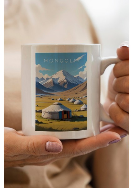 Mongolia Baskılı Premium Kupa Bardak