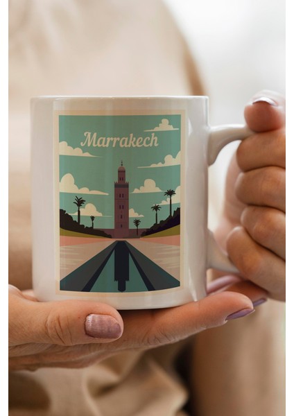 Fas- Marakeş- Marrakech Baskılı Premium Kupa Bardak