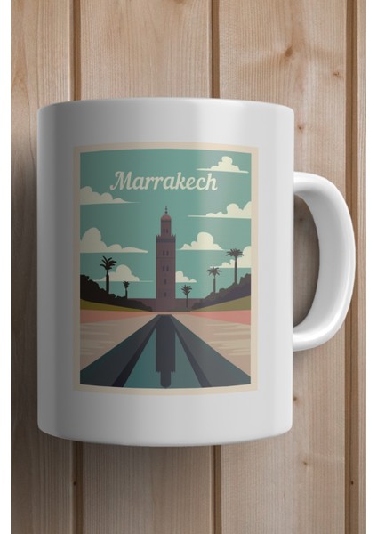 Fas- Marakeş- Marrakech Baskılı Premium Kupa Bardak fiyatları
