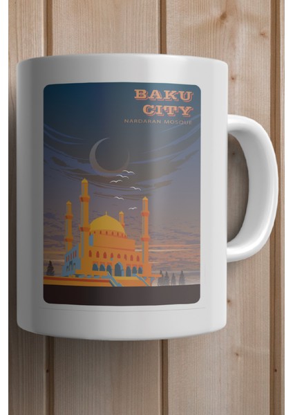 Azerbaycan- Bakü Baskılı Premium Kupa Bardak fiyatları