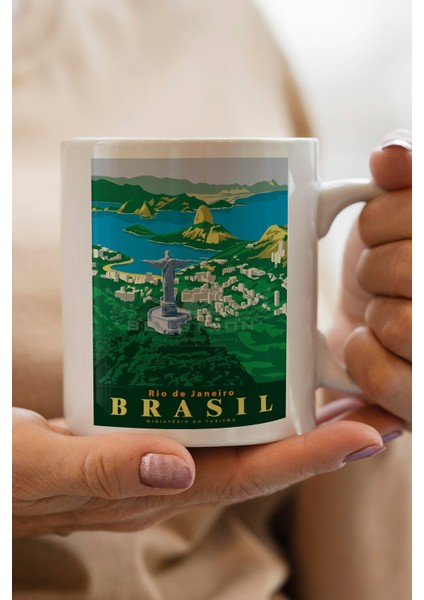 Brasil- Rio De Janeiro Baskılı Premium Kupa Bardak