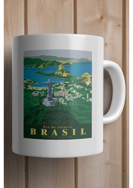 Brasil- Rio De Janeiro Baskılı Premium Kupa Bardak fiyatları