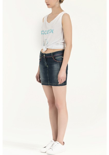 Çivit Dar Kesim Kot Etek 80314 fiyatları