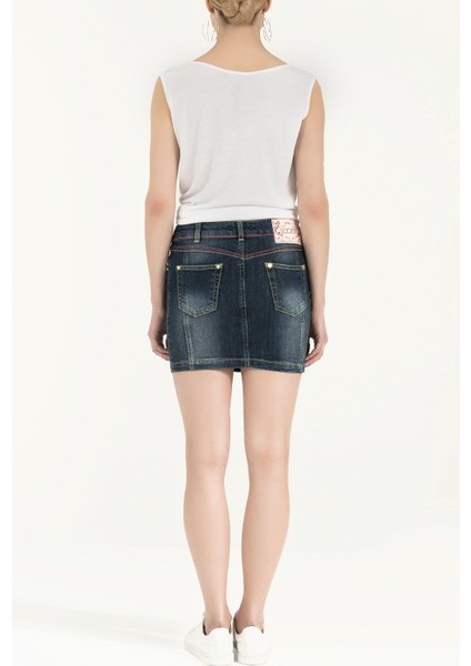 Çivit Dar Kesim Kot Etek 80314 fırsatları