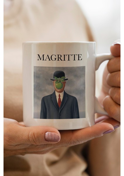 Ünlü Ressam René Magritte Baskılı Premium Kupa Bardak