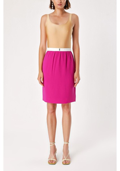 Fuşya Beli Lastikli Dar Kesim Etek 80415 fiyatları