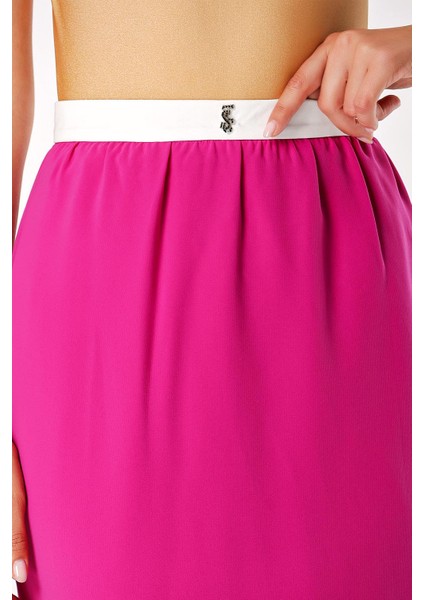 Fuşya Beli Lastikli Dar Kesim Etek 80415 indirimleri