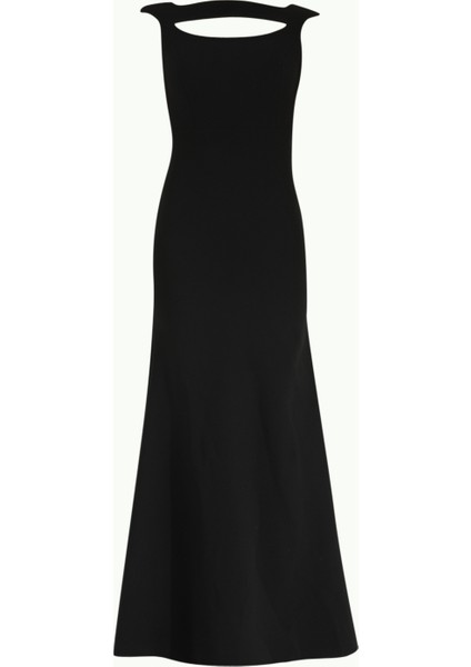 Siyah Önü Pencereli Uzun Abiye Elbise 91811