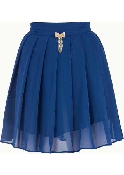 Turkuaz Piliseli Mini Etek 80452