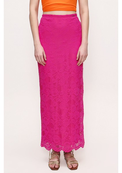 Fuşya Dantel Etek 81186 fiyatları