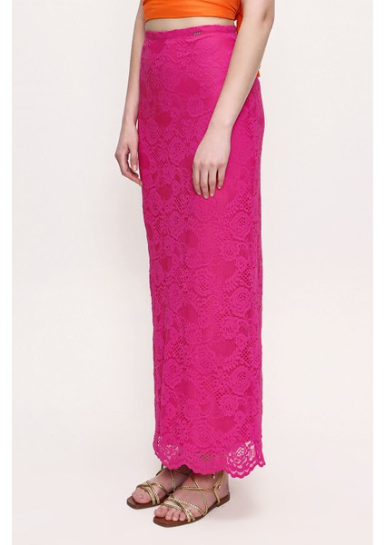 Fuşya Dantel Etek 81186 modelleri