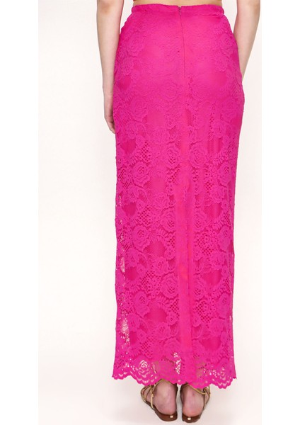 Fuşya Dantel Etek 81186 indirimleri
