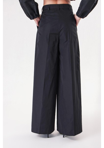 Siyah Beli Lastikli Bol Kesim Pantolon 41629