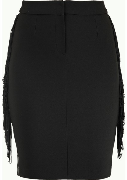 Siyah Yanları Püsküllü Kalem Etek 80810 indirimleri