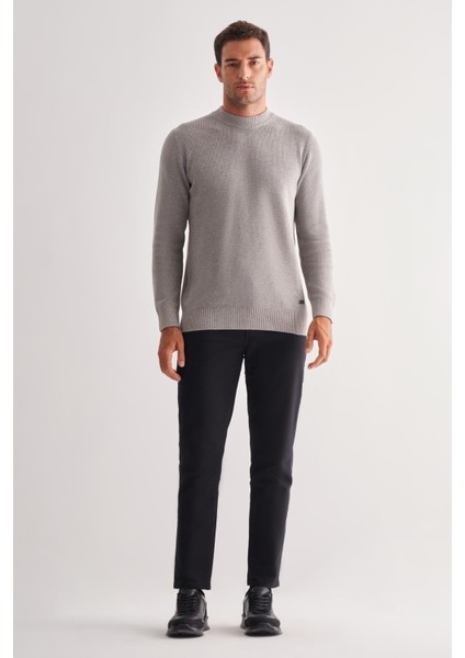 Gri Yarım Balıkçı Yaka Uzun Kol Cepsiz Comfort Fit Casual Pamuklu Triko Kazak 1012255203 fiyatları