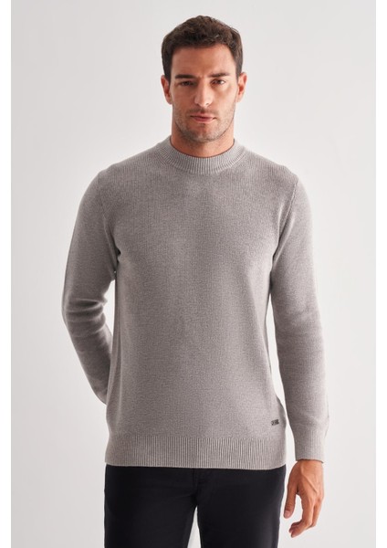 Gri Yarım Balıkçı Yaka Uzun Kol Cepsiz Comfort Fit Casual Pamuklu Triko Kazak 1012255203 modelleri