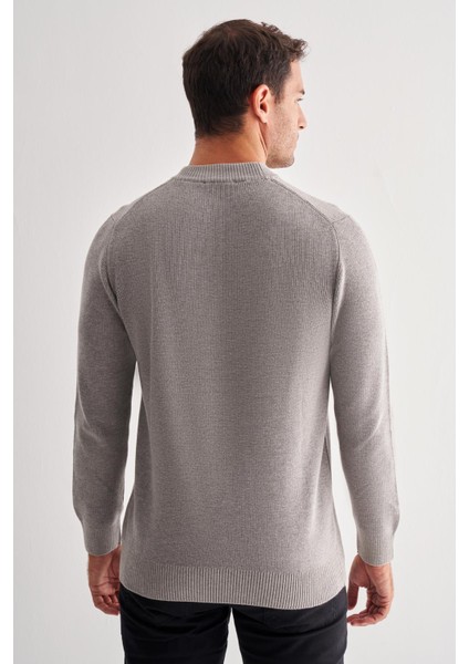 Gri Yarım Balıkçı Yaka Uzun Kol Cepsiz Comfort Fit Casual Pamuklu Triko Kazak 1012255203 indirimleri