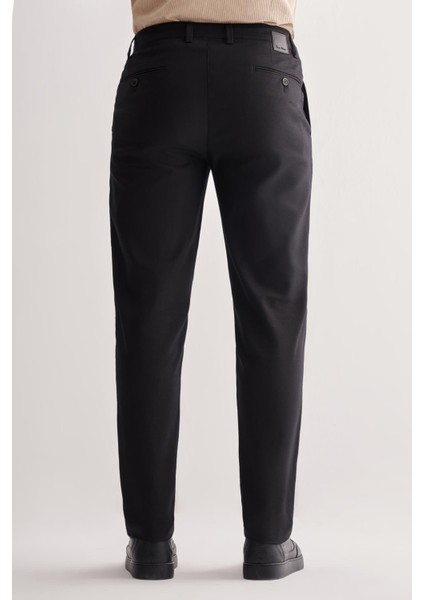 Siyah Yan Cep Düz Paça Pamuklu Comfort Fit Chino Casual Pantolon 1003255166 fırsatları