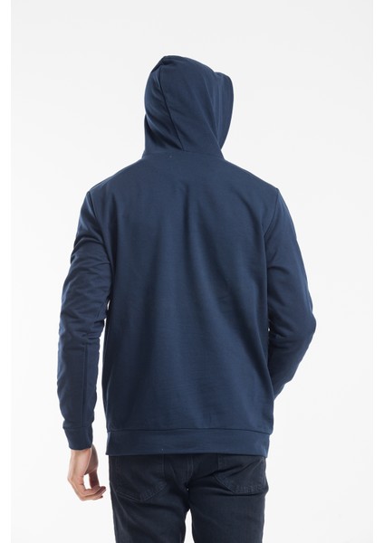 Erkek Kapşonlu Rahat Kalıp Ince Ar Baskılı Swetashırt SPR24SW122 fiyatları