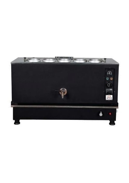 Pro Kompakt Full Otomatik Çay Makinası 5 Demlikli 50 Litre Siyah Elektrikli Tüplü