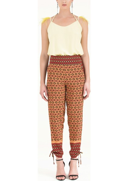 Kırmızı Beli Lastikli Pantolon 41295