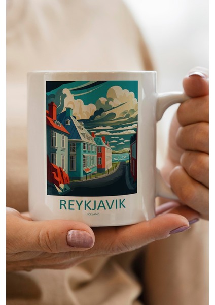 Iceland- Izlanda- Reykjavik Baskılı Premium Kupa Bardak