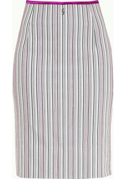 Siyah Beyaz Çizgili Pamuk Etek 80383