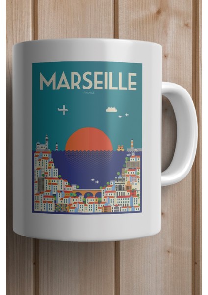 France- Marseille- Marsilya Baskılı Premium Kupa Bardak fiyatları