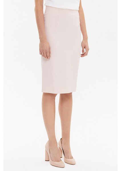 Pembe Diz Altı Düz Dar Etek 81119 modelleri