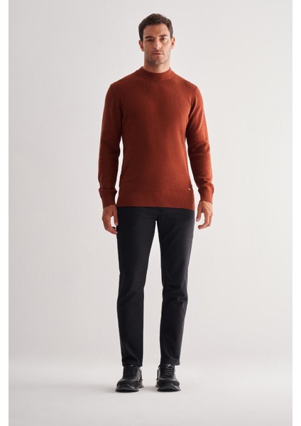 Taba Yarım Balıkçı Yaka Uzun Kol Cepsiz Comfort Fit Casual Pamuklu Triko Kazak 1012255203 fiyatları