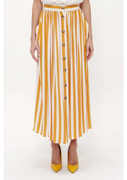 Hardal Düğmeli ve Büzgülü Etek 81052 fiyatları