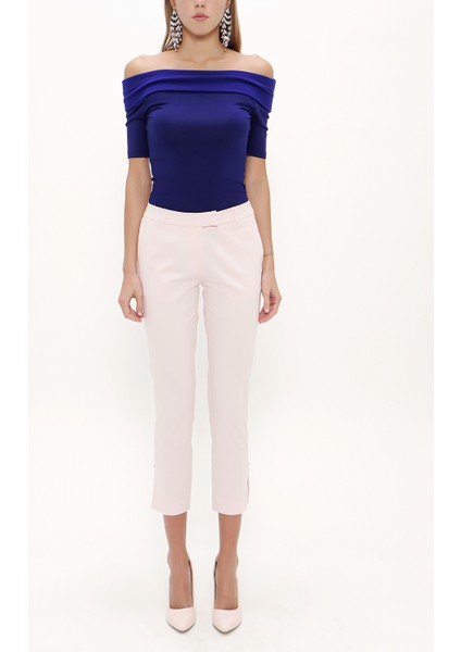 Pembe Düşük Bel Boru Paça Pantolon 41304