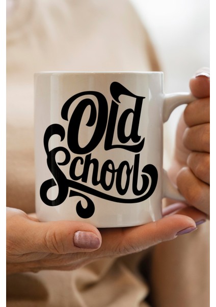 Old School Baskılı Kupa Bardak