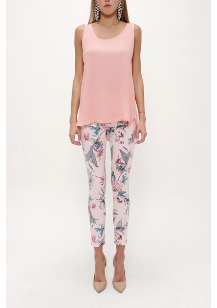 Somon Desenli Kolsuz Bluz 19561