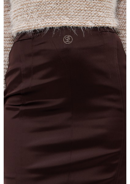 Kahve Dar Kesim Etek 80436