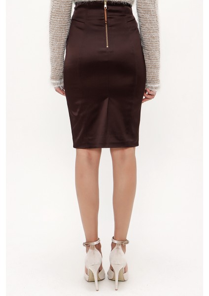 Kahve Dar Kesim Etek 80436