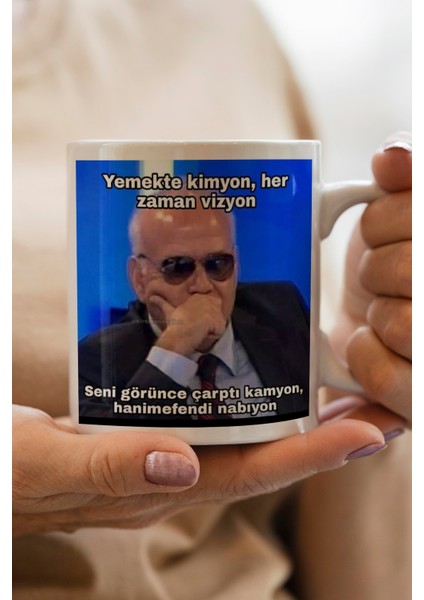 Yemekte Kimyon Baskılı Kupa Bardak