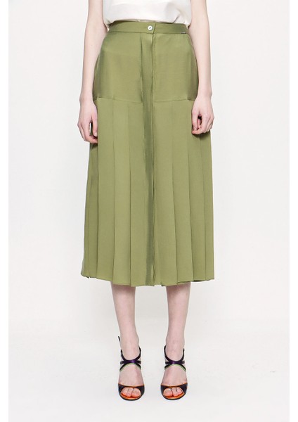 Haki Pile Detaylı Uzun Etek 81178 fiyatları