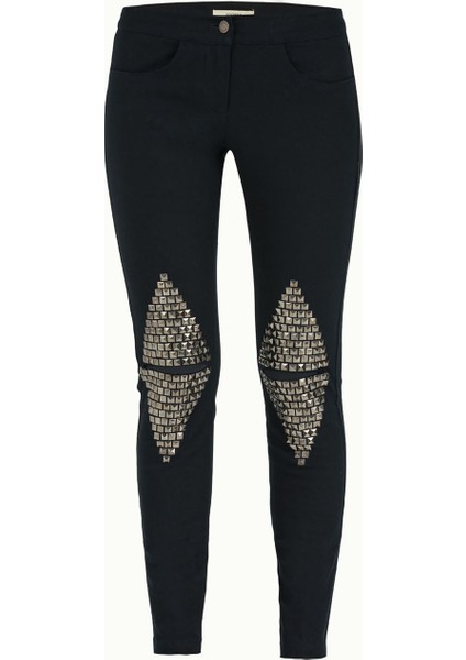 Lacivert Metal Yapıştırmalı Cep Pantolon 41242