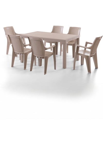 Efes 6 Kişilik Rattan Masa Sandalye Takımı Cappuccino fiyatları