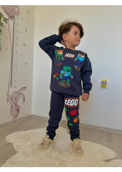 Erkek Çocuk Legoo Modelli 3 Iplik Şardonlu Eşofman Takımı fiyatları