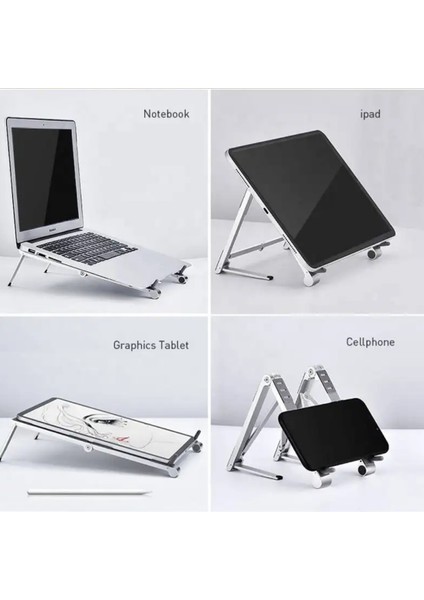 Katlanabilir Alüminyum Laptop Standı, Portatif Taşınabilir Notebook Standı, Laptop ve Tablet Tutucu, Ergonomik ve Işlevsel Notebook Standı fırsatları