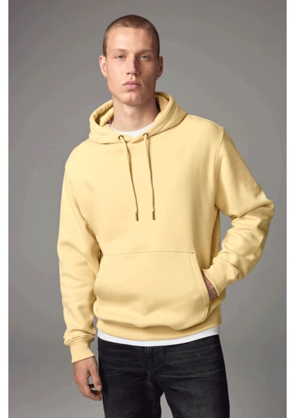 Erkek Kapşonlu Rahat Kalıp Içi Polarlı 3 Iplik Sweatshırt SPR24SW55